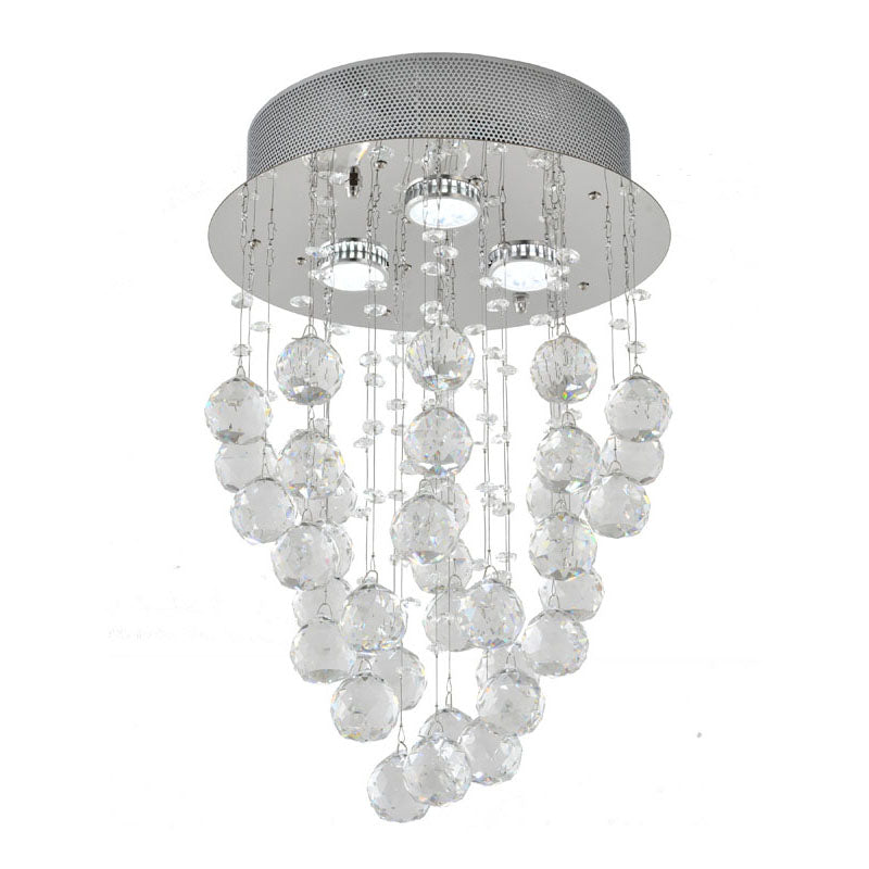 Clear Crystal Semi Flush Mount with Hardware Adjustable in Height: No