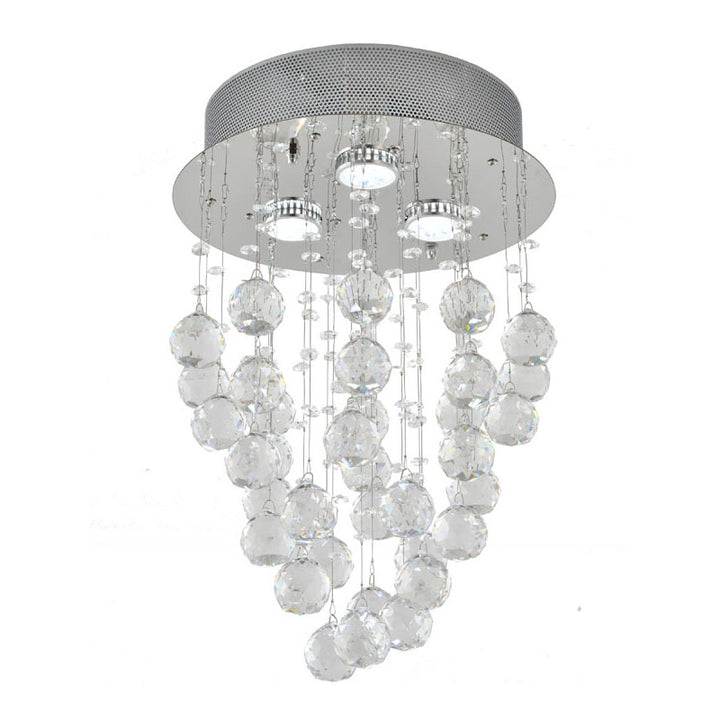 Clear Crystal Semi Flush Mount with Hardware Adjustable in Height: No
