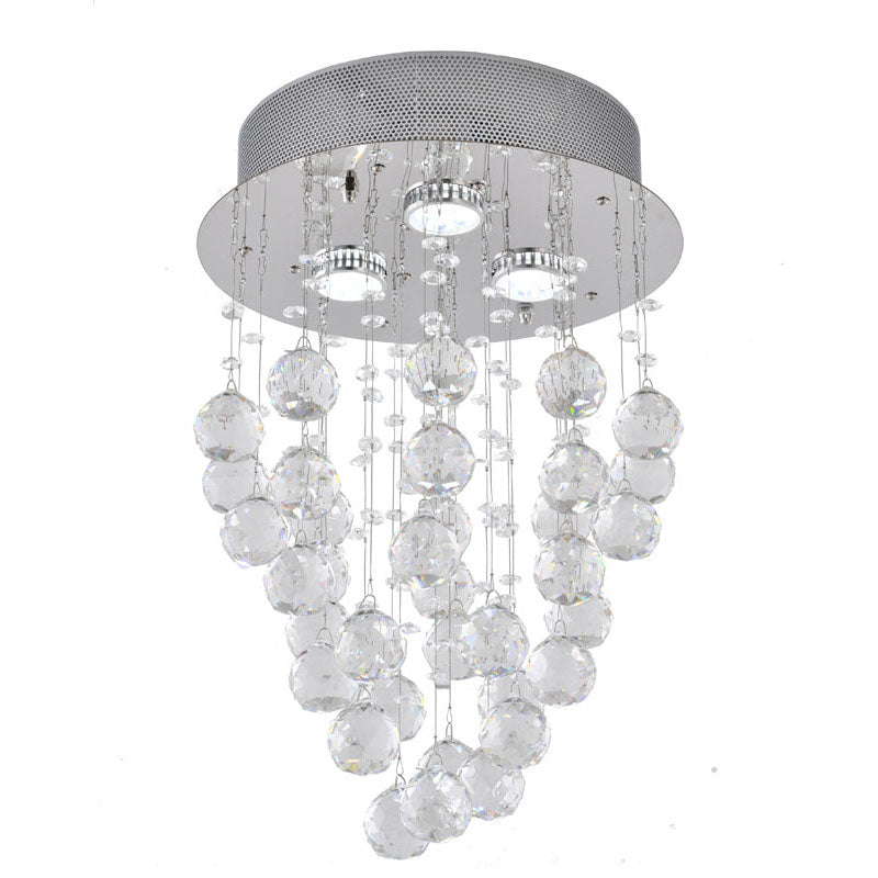 Clear Crystal Semi Flush Mount with Hardware Adjustable in Height: No
