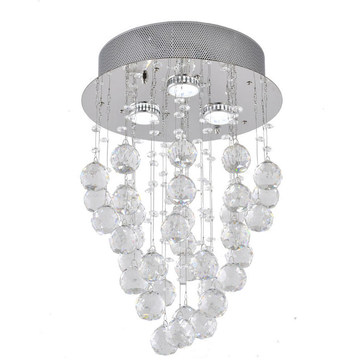 Clear Crystal Semi Flush Mount with Hardware Adjustable in Height: No