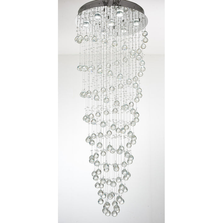 Clear Crystal Double Spiral Chandelier with Chrome Hardware by Bethel