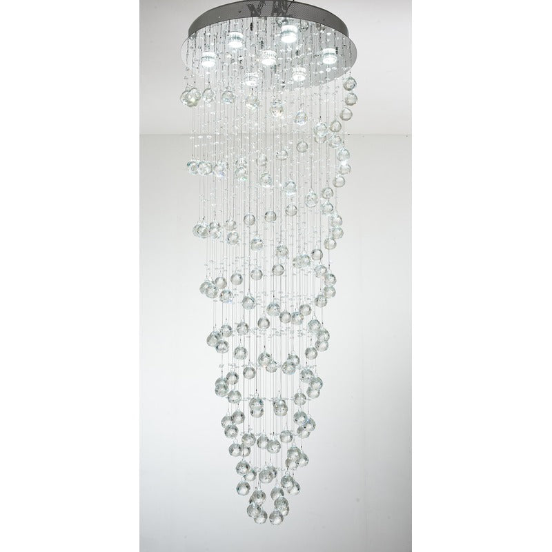 Clear Crystal Double Spiral Chandelier with Chrome Hardware by Bethel - view 2