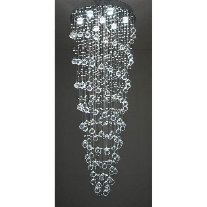 Clear Crystal Double Spiral Chandelier with Chrome Hardware by Bethel - view 3