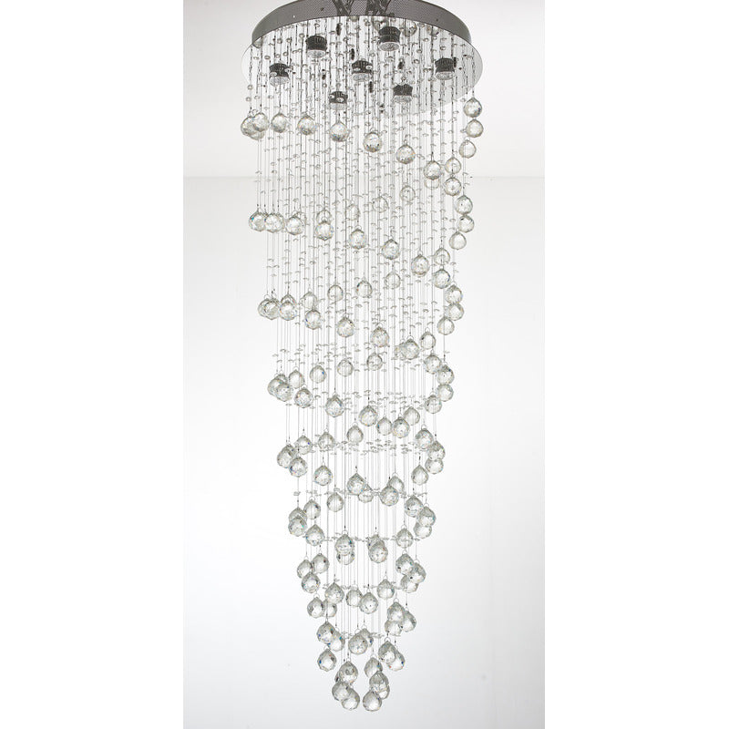 Clear Crystal Double Spiral Chandelier with Chrome Hardware by Bethel - view 4