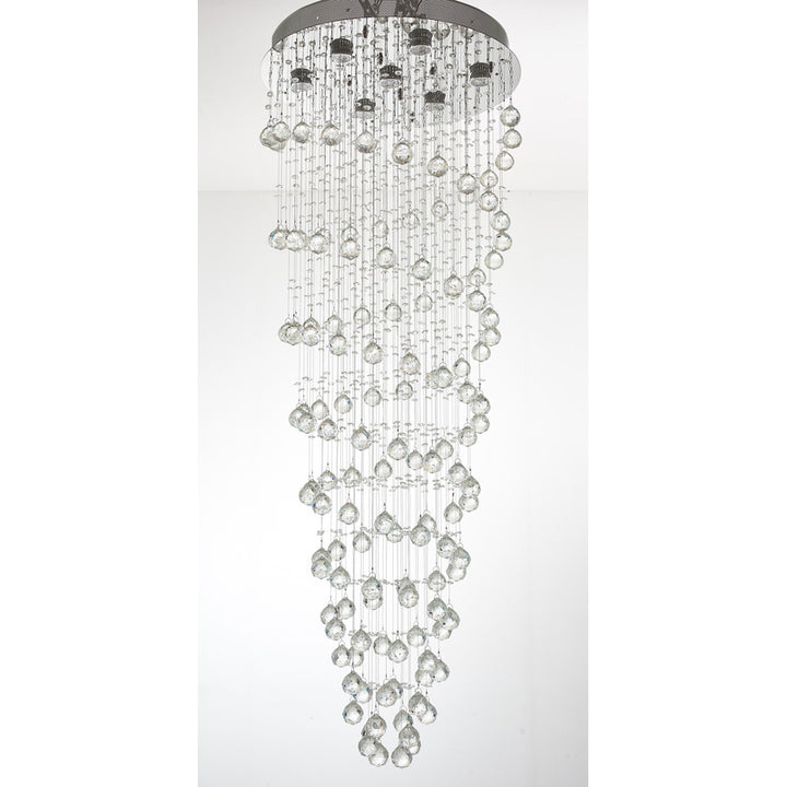 Clear Crystal Double Spiral Chandelier with Chrome Hardware by Bethel - view 4