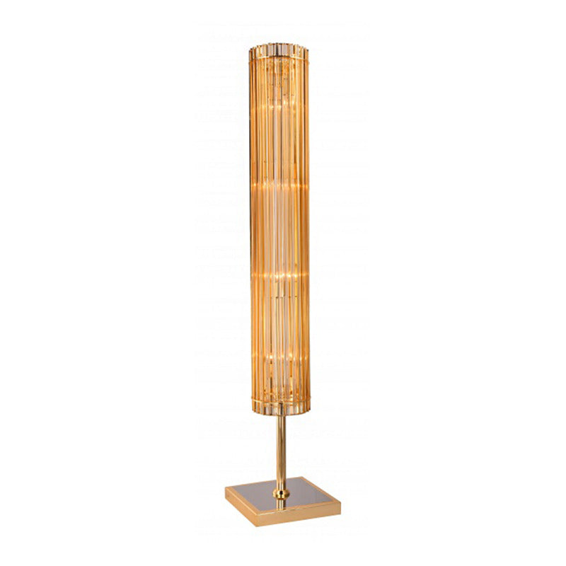 Gold Metal Frame Floor Lamp with Amber Glass Rods by Bethel