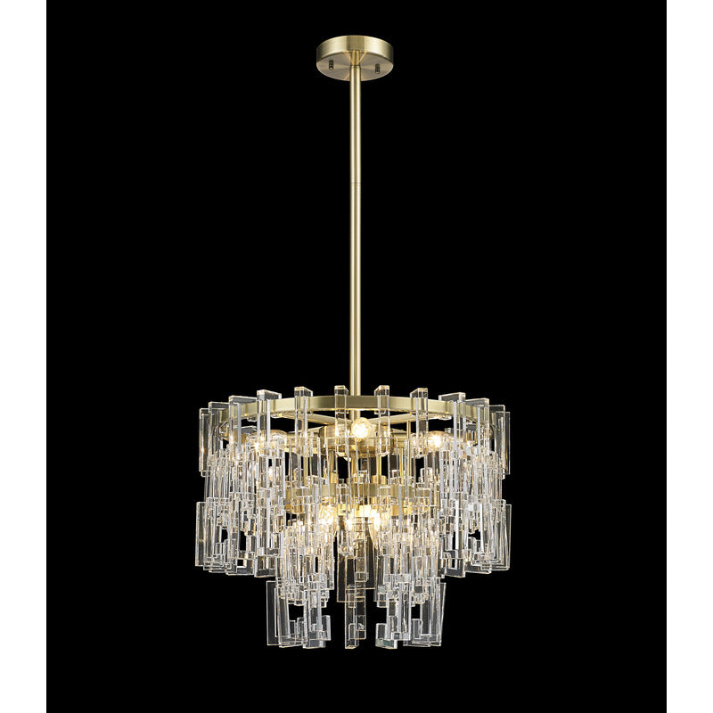 Metal Frame Chandelier with Clear Crystal Links, 20", by Bethel