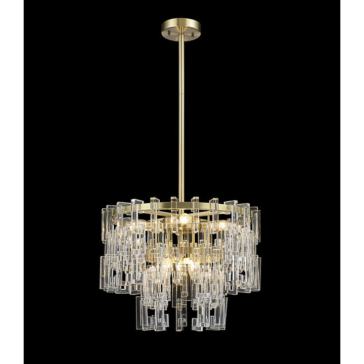 Metal Frame Chandelier with Clear Crystal Links, 20", by Bethel
