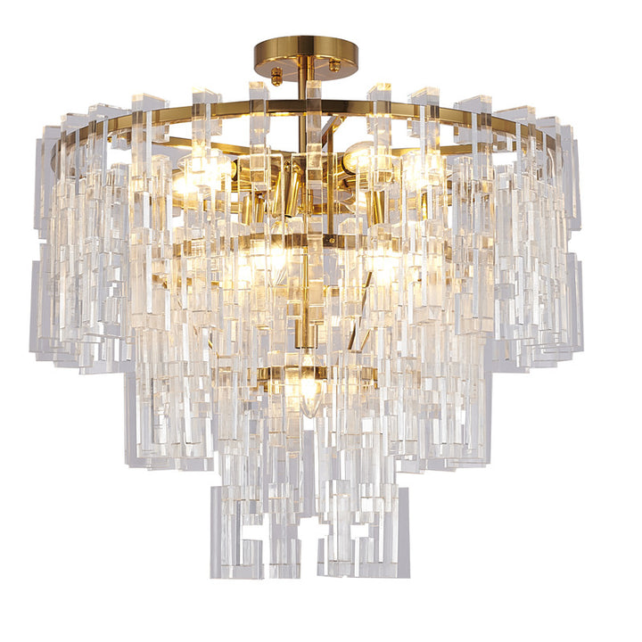 Metal Frame Chandelier with Clear Acrylic Hanging Links, 24", by Bethel