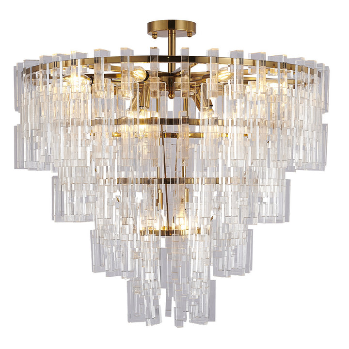 Metal Frame Chandelier with Clear Acrylic Hanging Links, 30", by Bethel