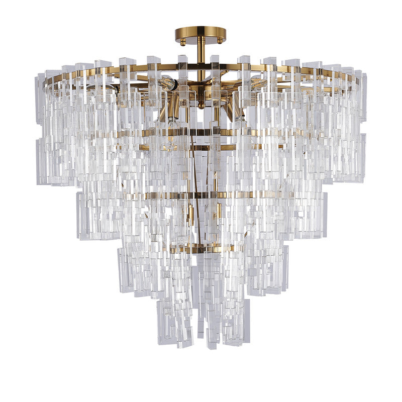 Metal Frame Chandelier with Clear Acrylic Hanging Links by Bethel - view 8