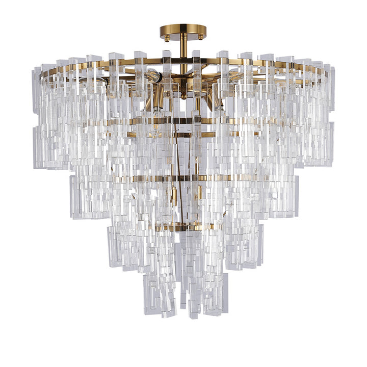 Metal Frame Chandelier with Clear Acrylic Hanging Links by Bethel - view 8