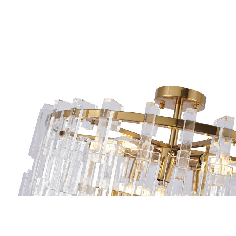 Metal Frame Chandelier with Clear Acrylic Hanging Links by Bethel - view 10
