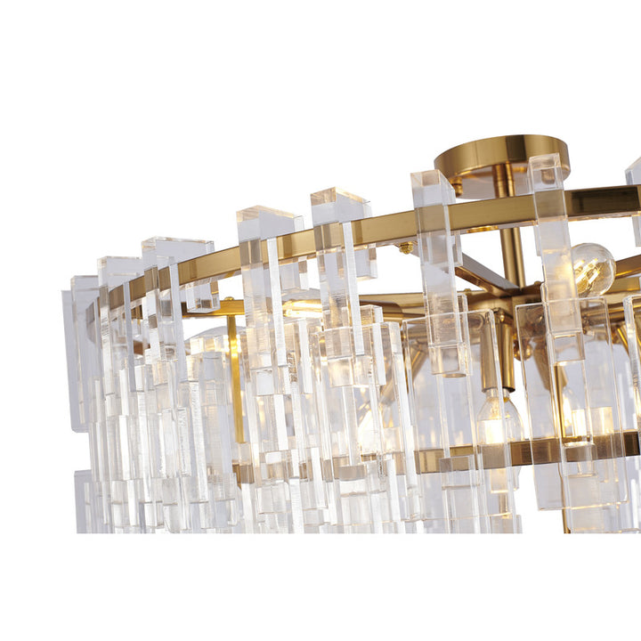Metal Frame Chandelier with Clear Acrylic Hanging Links by Bethel - view 12