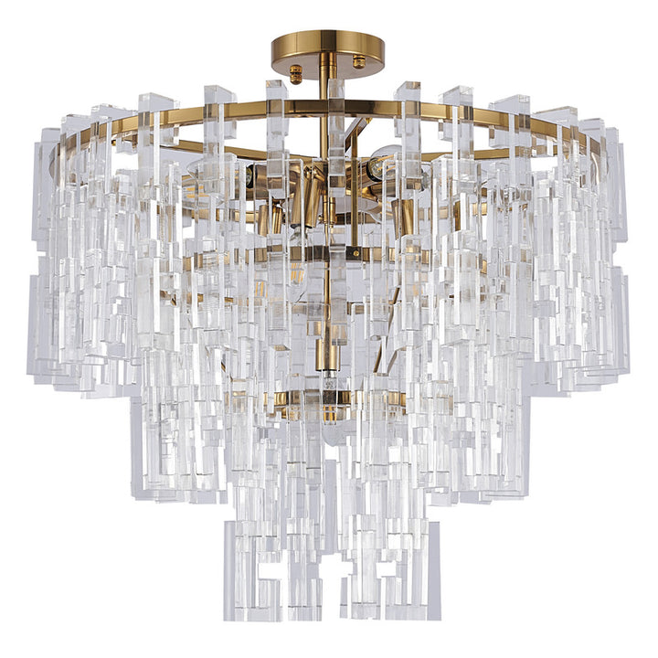 Metal Frame Chandelier with Clear Acrylic Hanging Links by Bethel - view 2