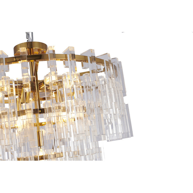 Metal Frame Chandelier with Clear Acrylic Hanging Links by Bethel - view 3