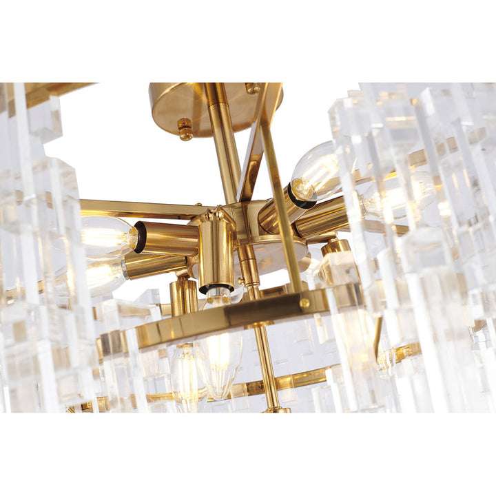 Metal Frame Chandelier with Clear Acrylic Hanging Links by Bethel - view 4