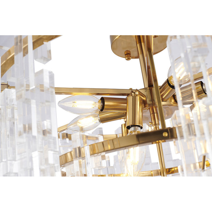 Metal Frame Chandelier with Clear Acrylic Hanging Links by Bethel - view 5