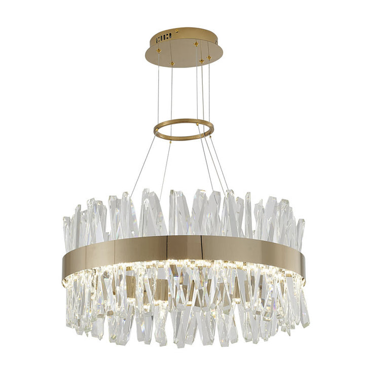 Rectangular Frame Chandelier with Clear Crystals (LX61) in Gold by Bethel