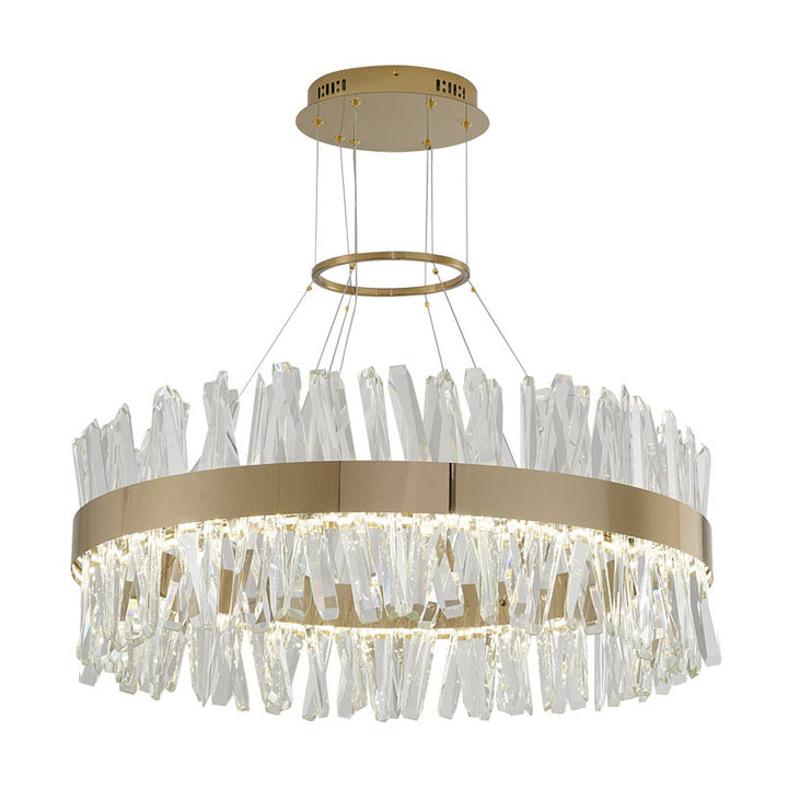 Rectangular Frame Chandelier with Clear Crystals (LX61) in Gold by Bethel