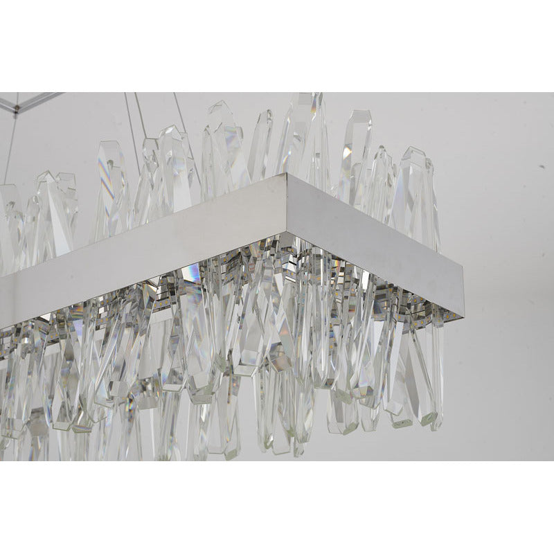 Rectangular Frame Chandelier with Clear Crystals (LX61) by Bethel - view 18