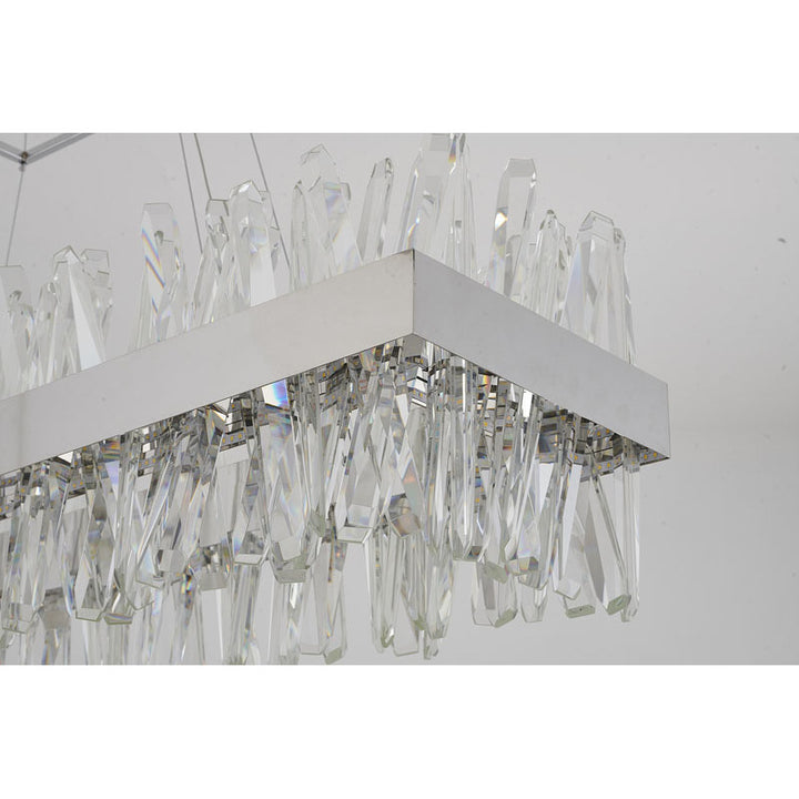 Rectangular Frame Chandelier with Clear Crystals (LX61) by Bethel - view 18
