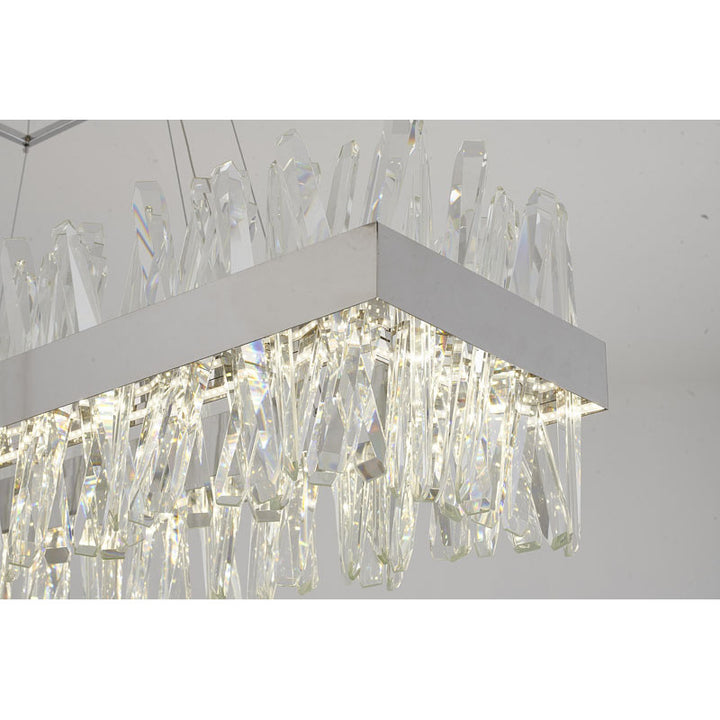Rectangular Frame Chandelier with Clear Crystals (LX61) by Bethel - view 19