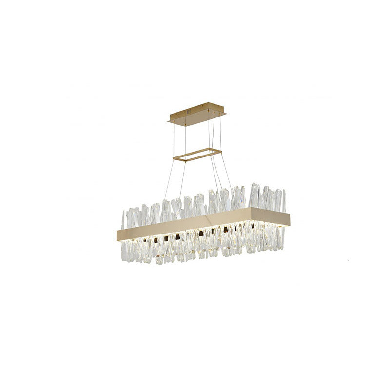 Rectangular Frame Chandelier with Clear Crystals (LX61) in Gold by Bethel