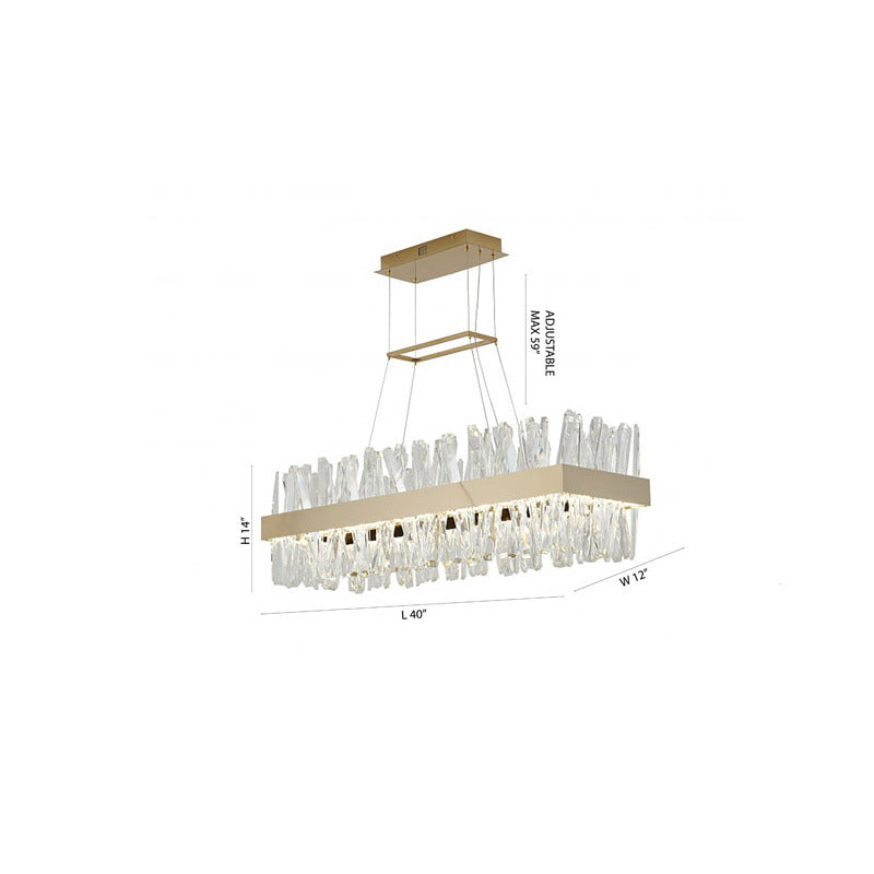 Rectangular Frame Chandelier with Clear Crystals (LX61) by Bethel - view 25