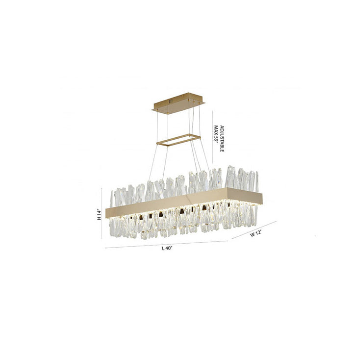 Rectangular Frame Chandelier with Clear Crystals (LX61) by Bethel - view 25