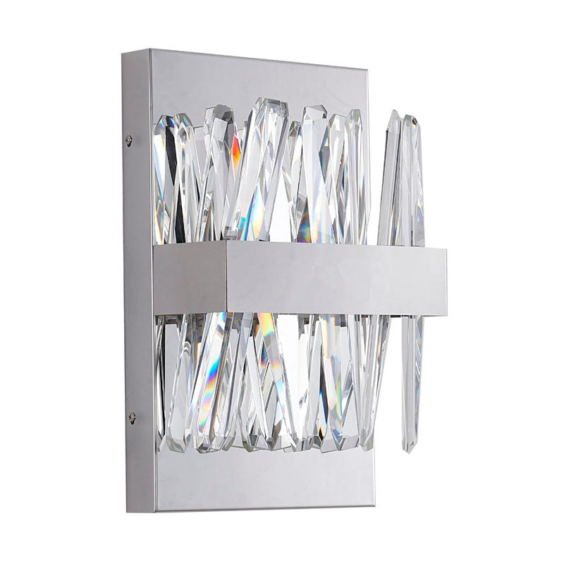 Stainless Steel Wall Sconce with Clear Crystals by Bethel - view 2