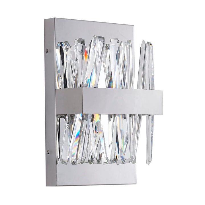 Stainless Steel Wall Sconce with Clear Crystals by Bethel - view 2