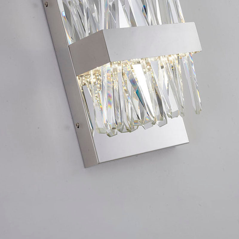 Stainless Steel Wall Sconce with Clear Crystals by Bethel - view 3