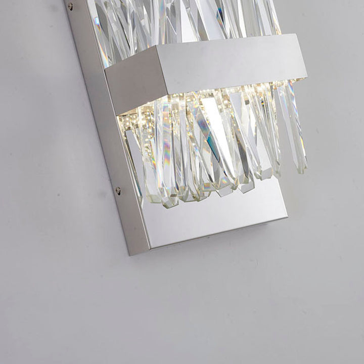 Stainless Steel Wall Sconce with Clear Crystals by Bethel - view 3