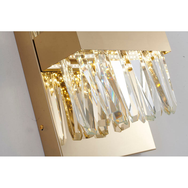 Stainless Steel Wall Sconce with Clear Crystals by Bethel - view 10