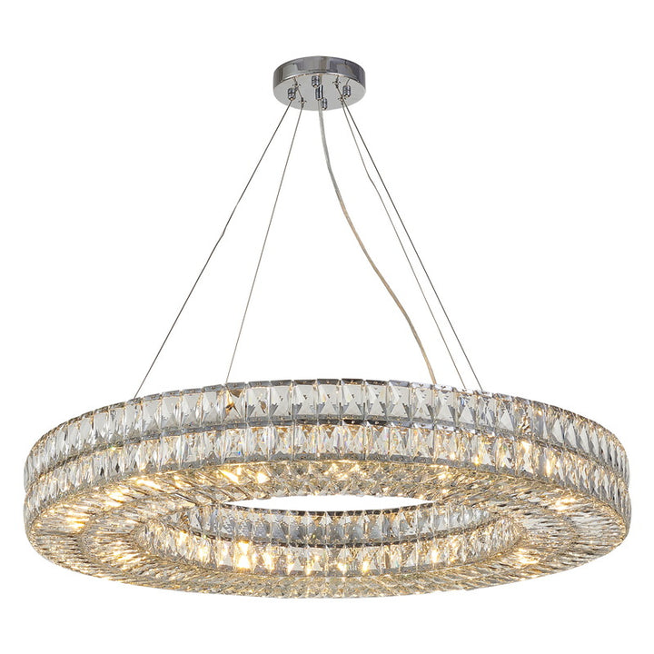 Clear Crystal Halo Ring Chandelier with Chrome Hardware (LX66) by Bethel