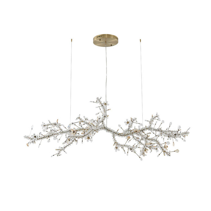 Clear &amp; Champagne Crystal Branch Chandelier with Hardware