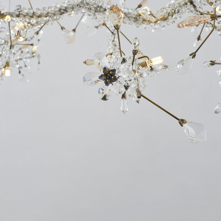 Clear &amp; Champagne Crystal Branch Chandelier with Hardware