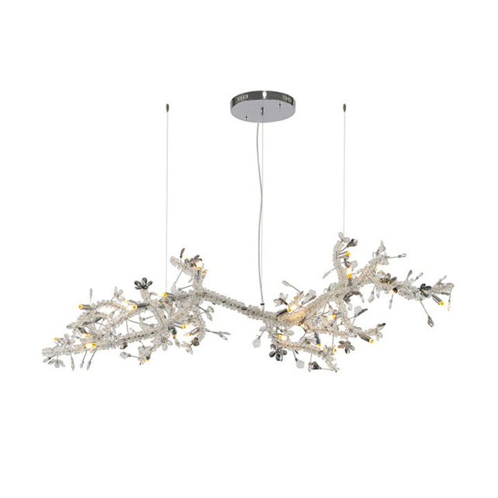 Clear &amp; Champagne Crystal Branch Chandelier with Hardware