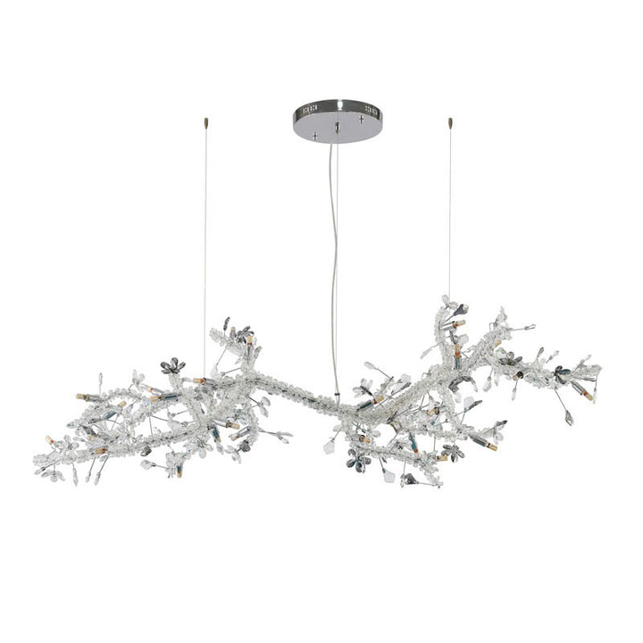 Clear &amp; Champagne Crystal Branch Chandelier with Hardware