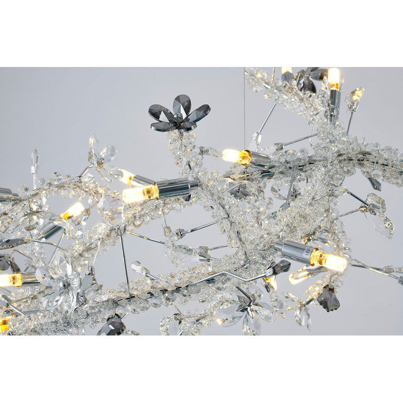 Clear &amp; Champagne Crystal Branch Chandelier with Hardware