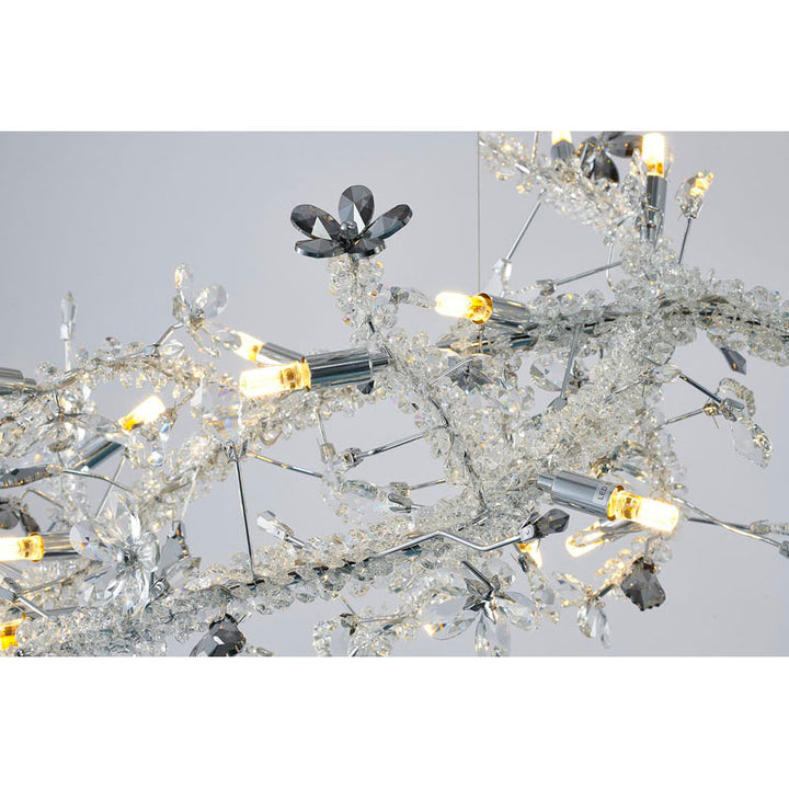 Clear &amp; Champagne Crystal Branch Chandelier with Hardware