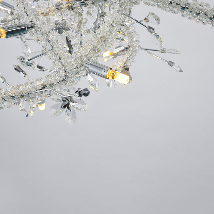Clear &amp; Champagne Crystal Branch Chandelier with Hardware