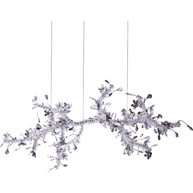 Clear &amp; Champagne Crystal Branch Chandelier with Hardware