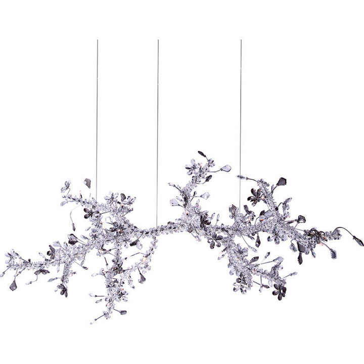 Clear &amp; Champagne Crystal Branch Chandelier with Hardware
