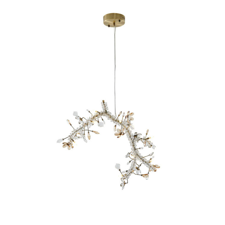 Clear &amp; Champagne Crystal Branch Chandelier with Hardware