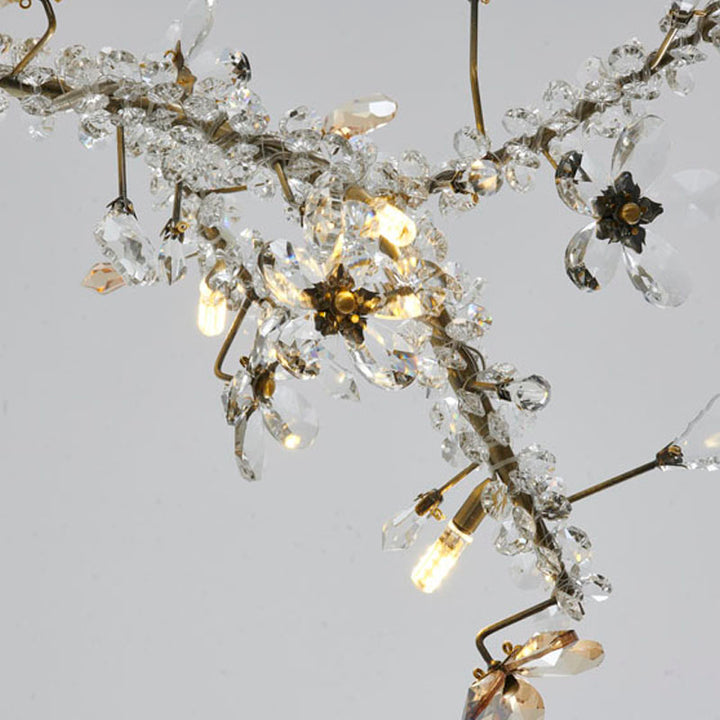 Clear &amp; Champagne Crystal Branch Chandelier with Hardware
