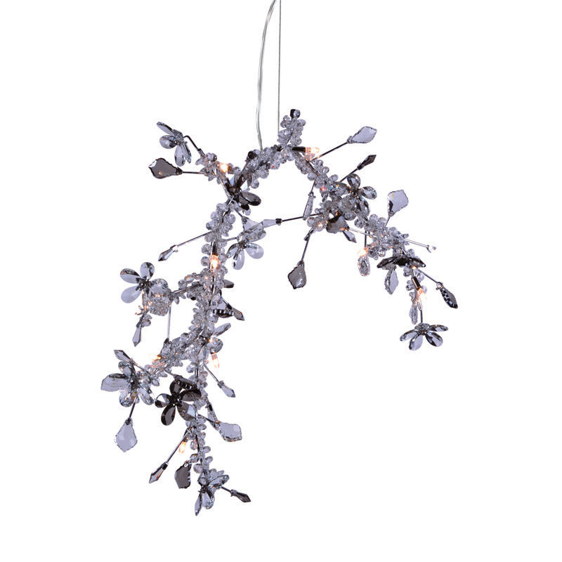 Clear &amp; Champagne Crystal Branch Chandelier with Hardware