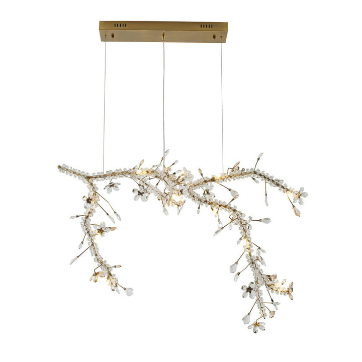 Clear &amp; Champagne Crystal Branch Chandelier with Hardware