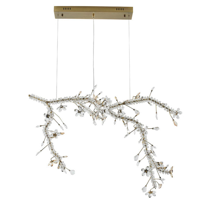 Clear &amp; Champagne Crystal Branch Chandelier with Hardware